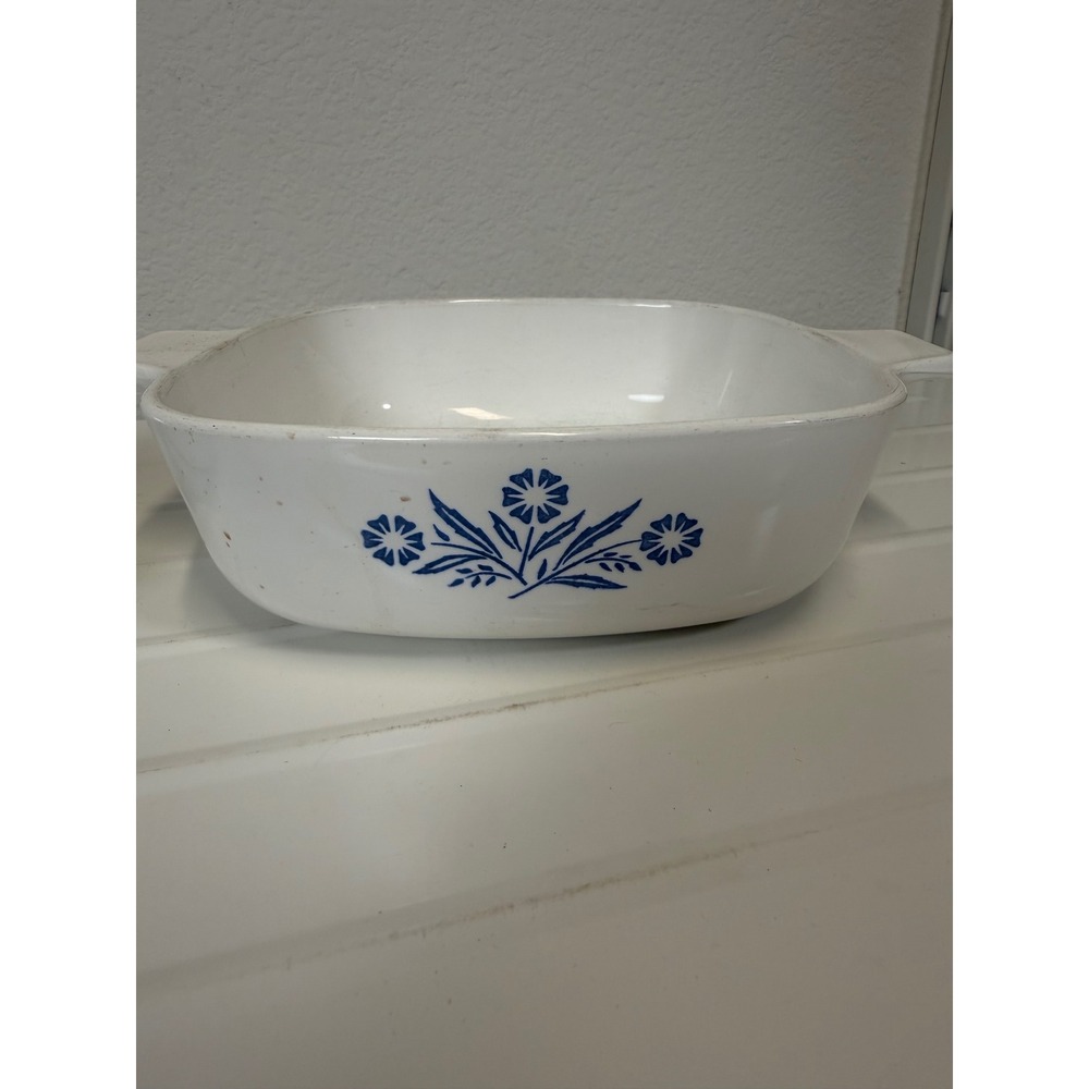 Vintage Corning Ware Blue Cornflower 1 Qt Square Casserole Dish P-1-B USA
